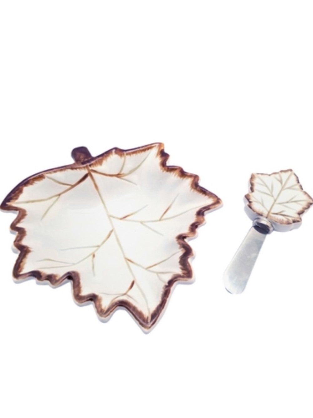 NEW Gibson Home Maple Leaf Bowl with Spreader
